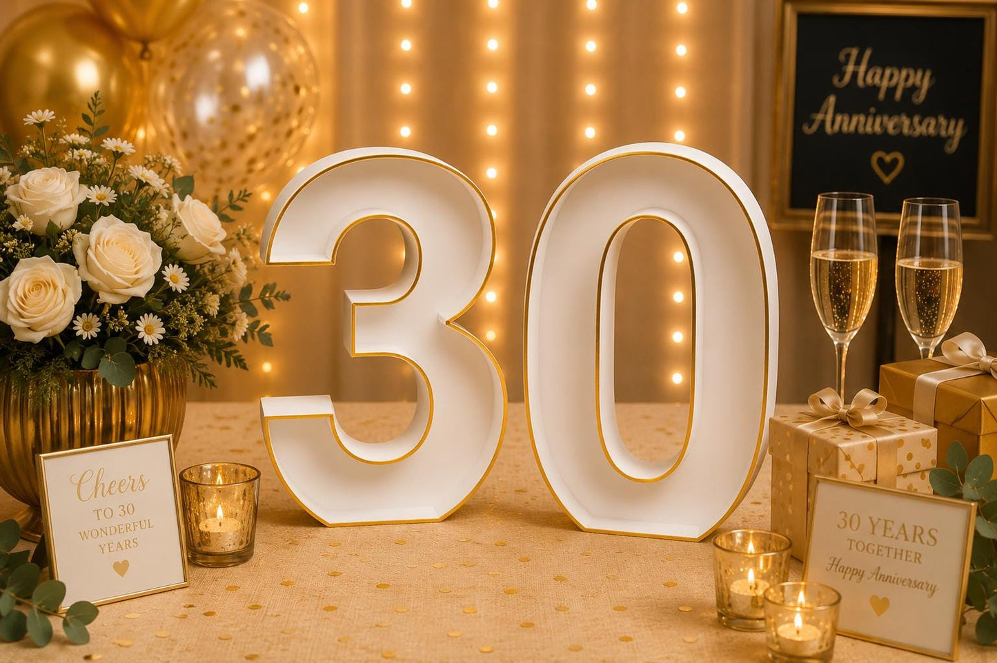 30th Anniversary Marquee Table Numbers