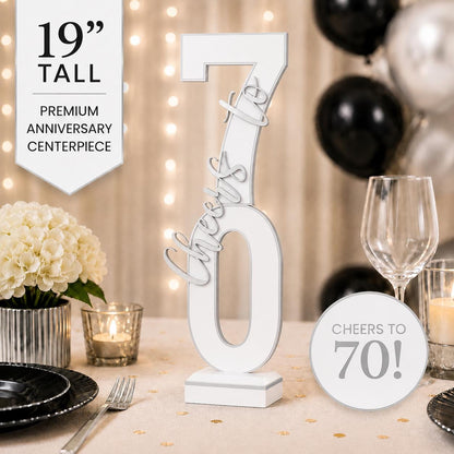 70th Platinum Wedding Anniversary Centerpiece