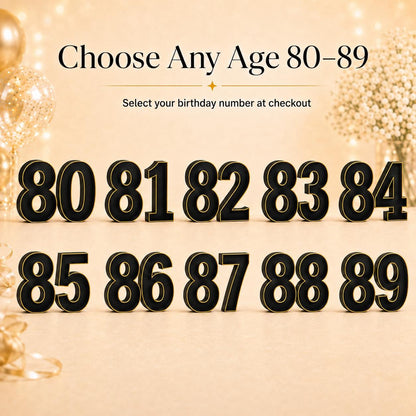 80th Birthday Marquee Table Numbers - Ages 80-89