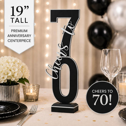70th Platinum Wedding Anniversary Centerpiece