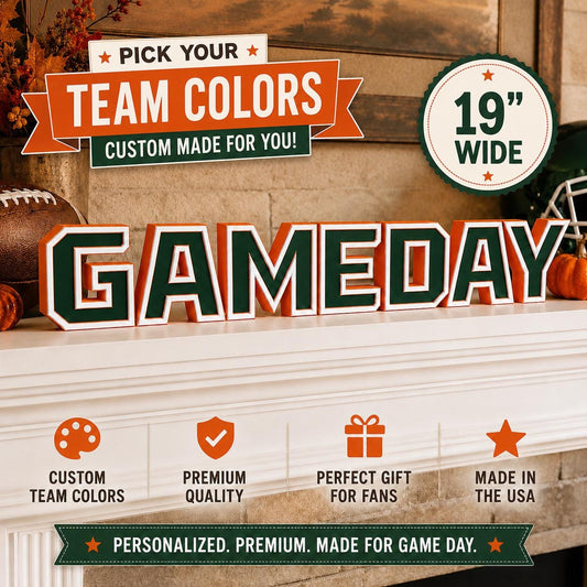 19" GAMEDAY Shelf Sitter – Custom Team Colors