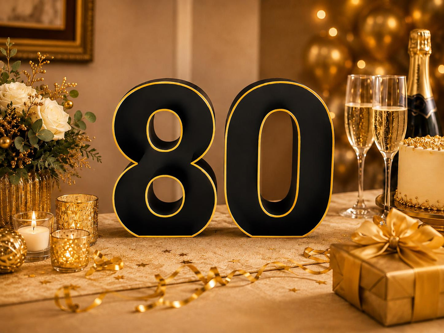 80th Birthday Marquee Table Numbers - Ages 80-89