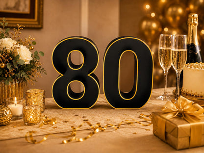 80th Birthday Marquee Table Numbers - Ages 80-89