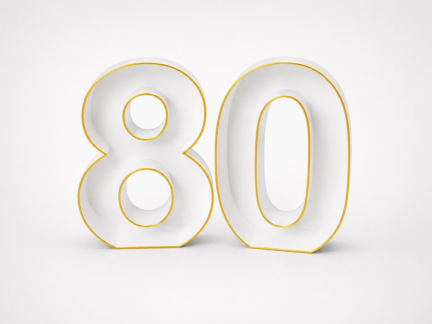 80th Birthday Marquee Table Numbers - Ages 80-89