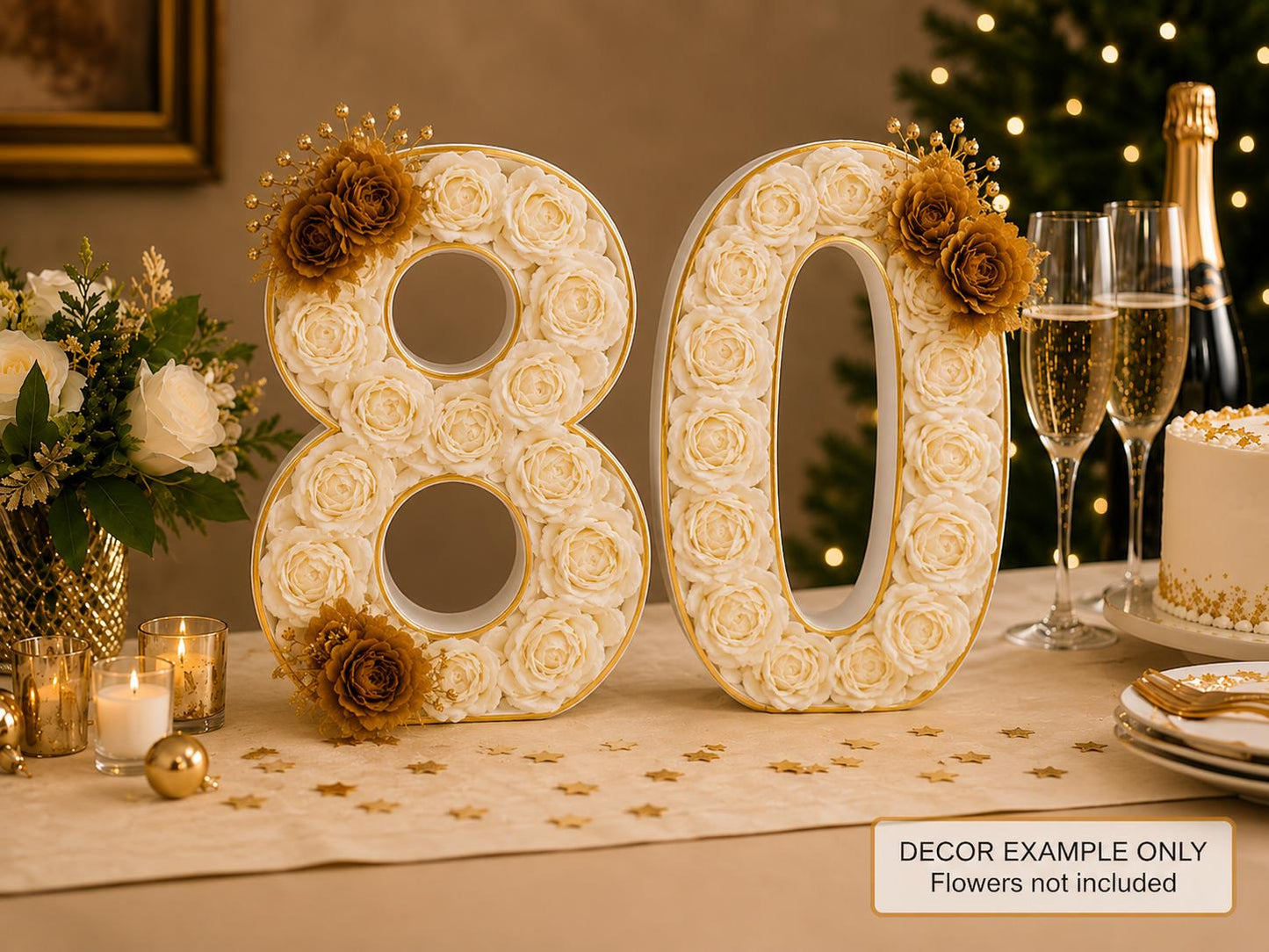 80th Birthday Marquee Table Numbers - Ages 80-89