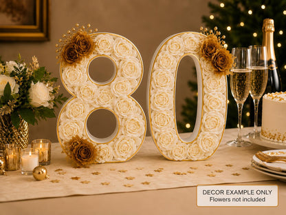 80th Birthday Marquee Table Numbers - Ages 80-89