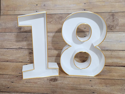 18th Birthday Marquee Table Numbers