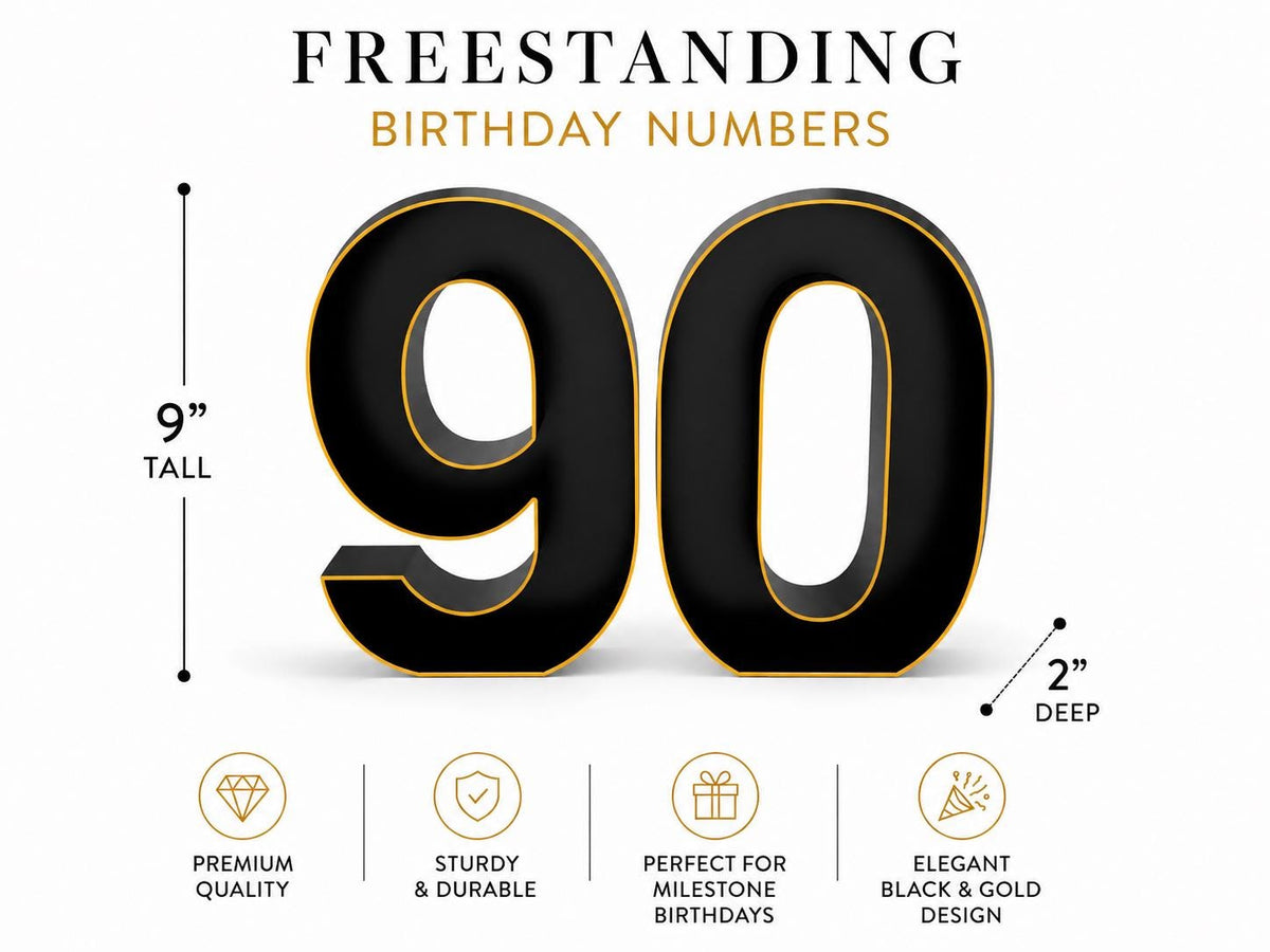 90th Birthday Marquee Table Numbers - Ages 90-99