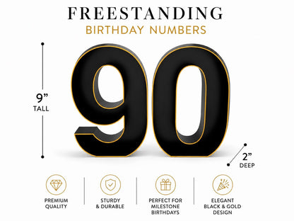 90th Birthday Marquee Table Numbers - Ages 90-99
