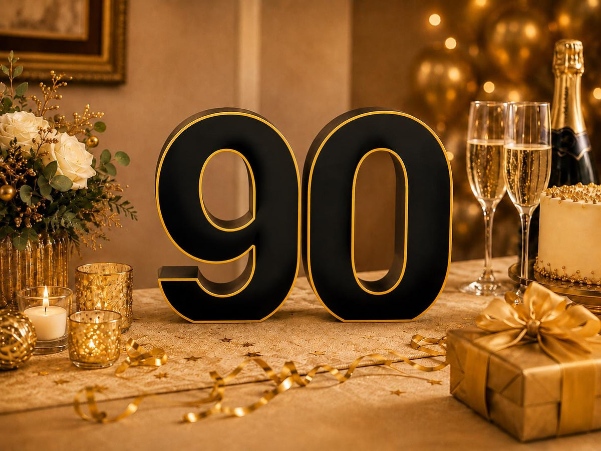90th Birthday Marquee Table Numbers - Ages 90-99
