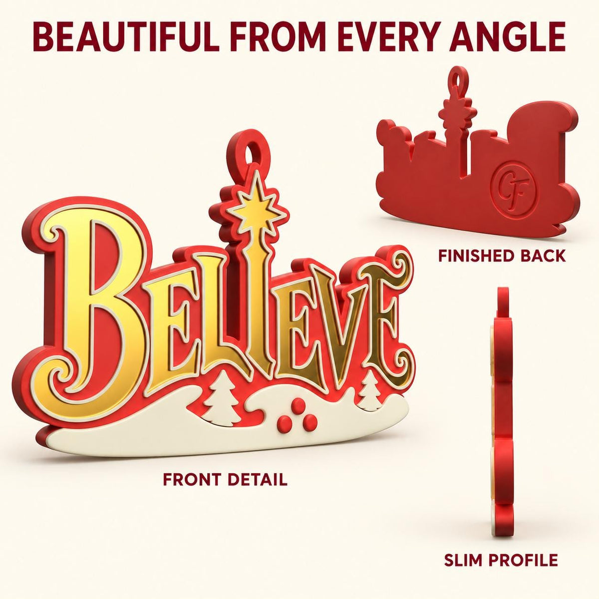 Believe Christmas Ornament