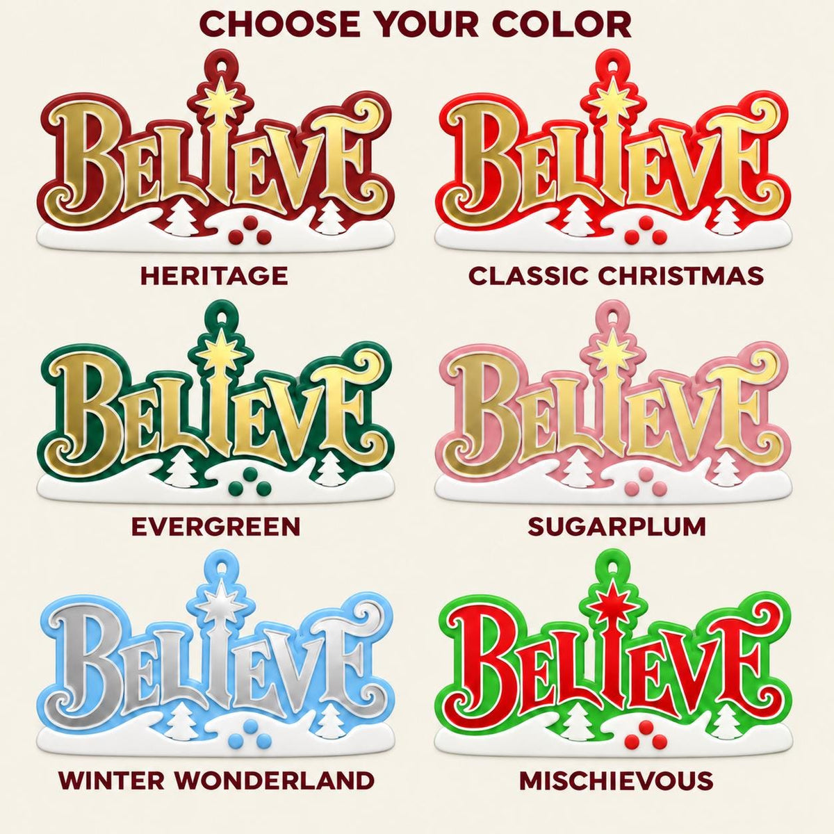 Believe Christmas Ornament