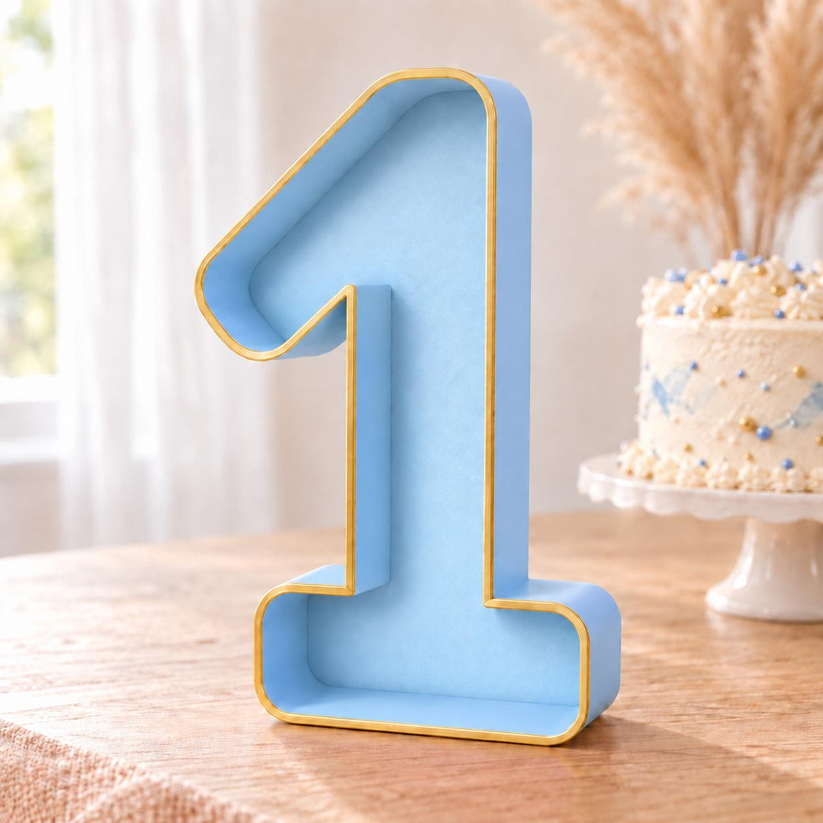 First Birthday Decorations, Fillable Flower ONE Number Frame, 9 Inch Cake Smash Photo Prop, Wildflower 1st Birthday Centerpiece Decor