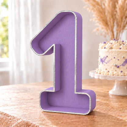 First Birthday Decorations, Fillable Flower ONE Number Frame, 9 Inch Cake Smash Photo Prop, Wildflower 1st Birthday Centerpiece Decor