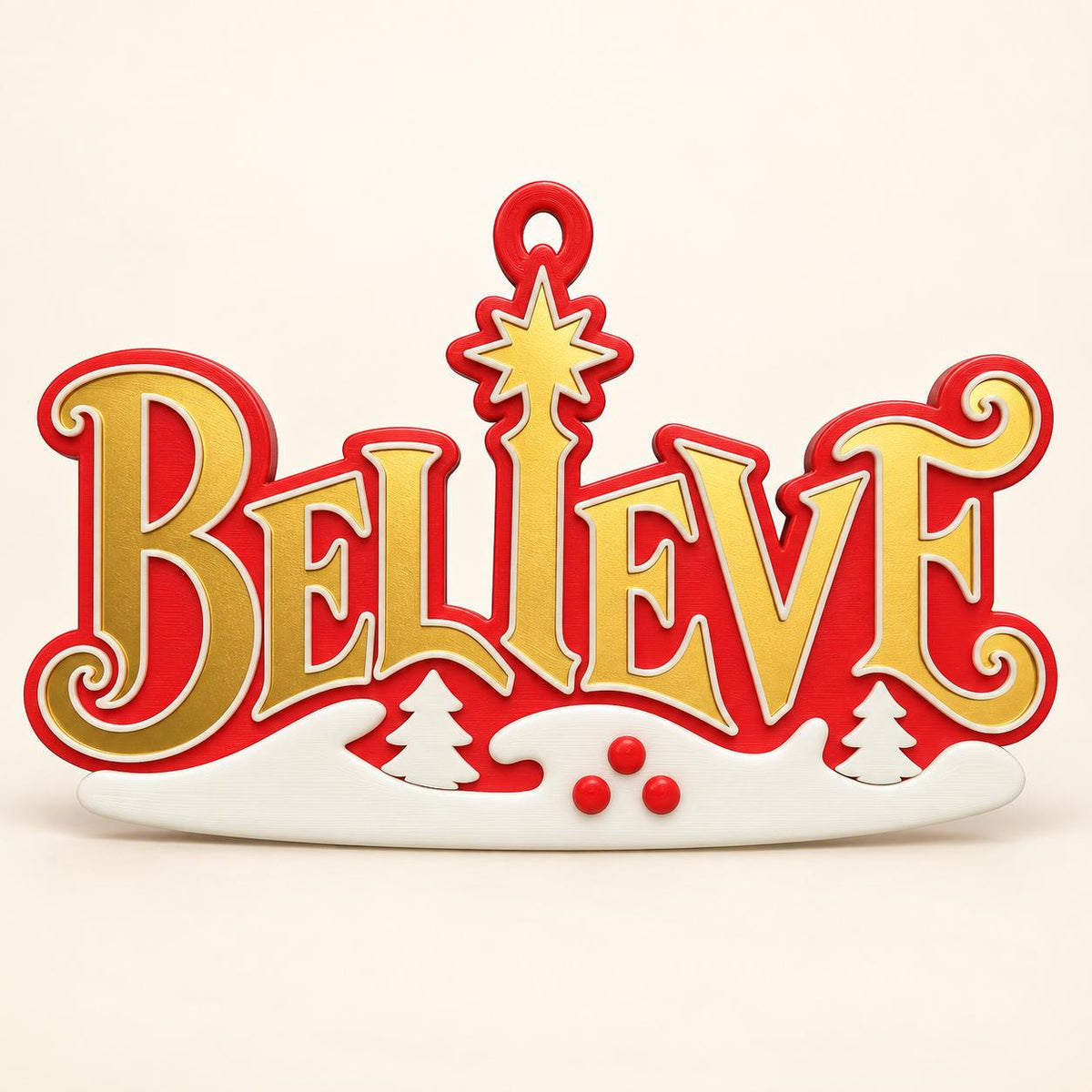 Believe Christmas Ornament