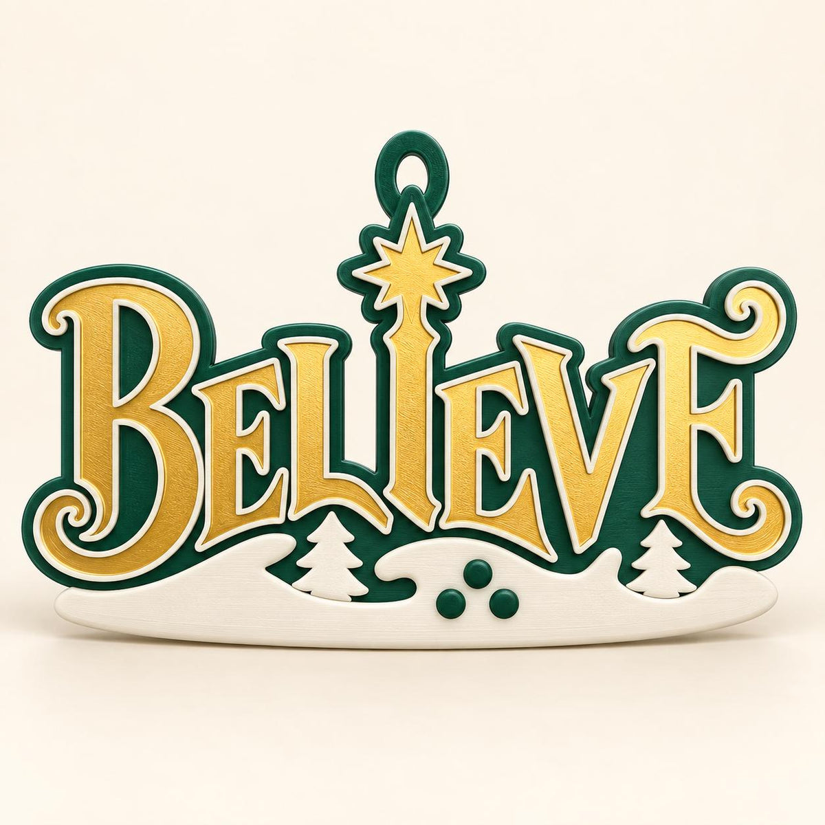 Believe Christmas Ornament