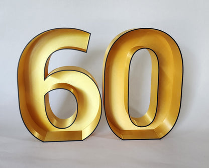 60th Birthday Marquee Table Numbers