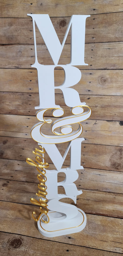 Personalized Mr. & Mrs. Wedding Centerpiece