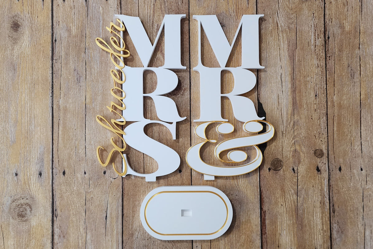 Personalized Mr. & Mrs. Wedding Centerpiece